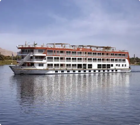 AmaNubia river cruise ship sailing on the Nile in Egypt