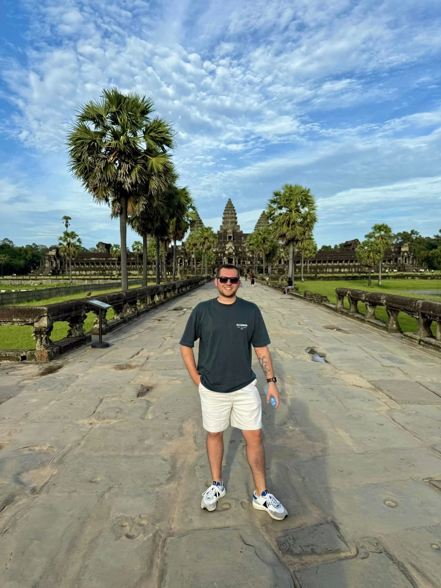 Kyle stood at Angkor Wat, Cambodia