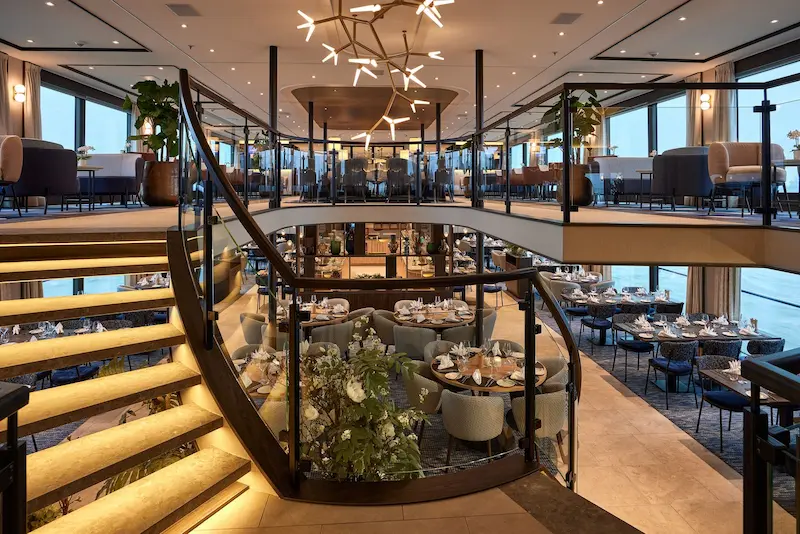 Contemporary interior onboard VIVA TWO with modern Scandinavian-inspired design