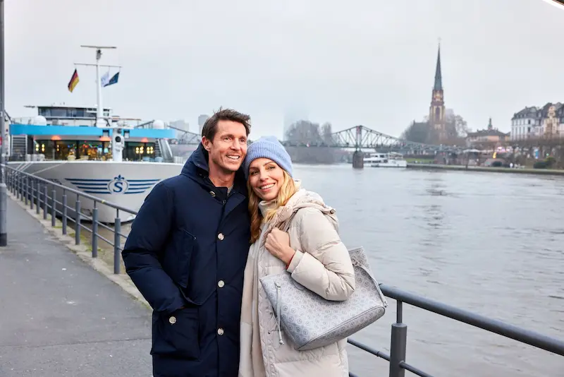 VIVA Cruises river ship sailing through a winter landscape in Europe